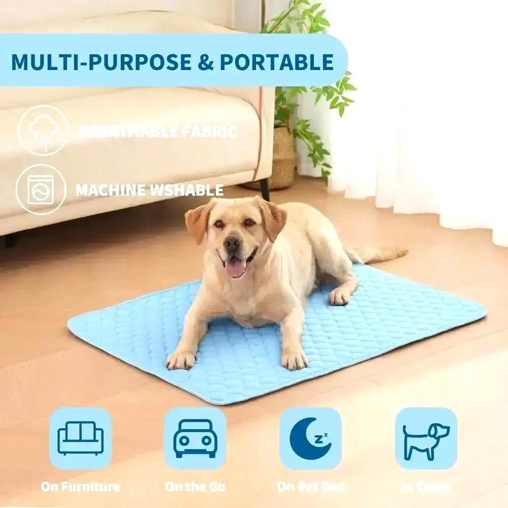 Ice Silk Cooling Dog & Cat Mat | Breathable Summer Cooling Pad for Pets