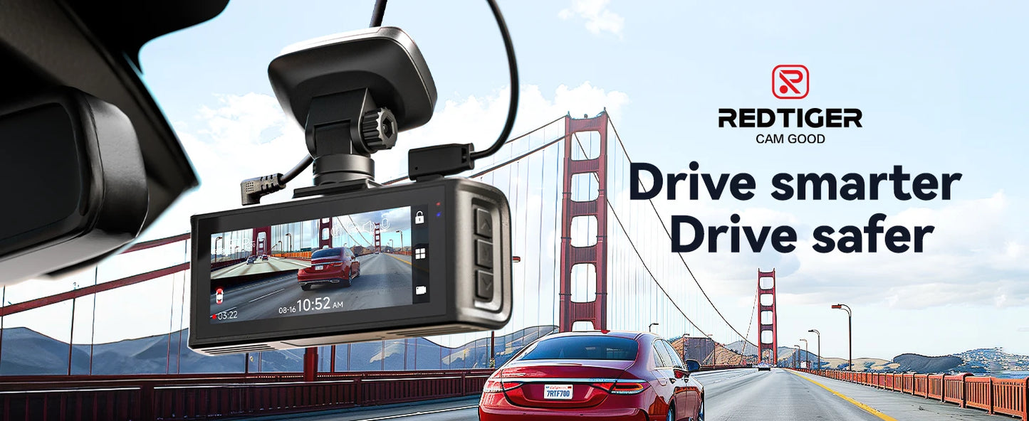 REDTIGER F7N ELITE STARVIS 2 Sensor 4K HDR Dash Cam Front and Rear 5.8GHz WiFi APP car camera WDR car dvr for 24H Parking Mode(