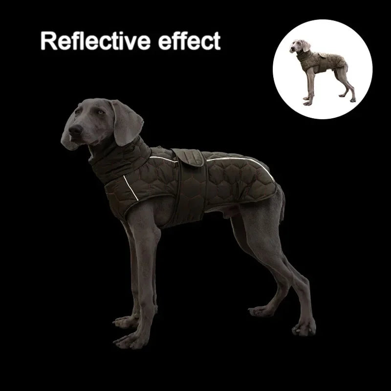Winter Warm Dog Clothes Thick Reflective Snowsuit Pet Dog Down Jacket for Large Breed Dogs Parkas Clothing for Whippet Greyhound