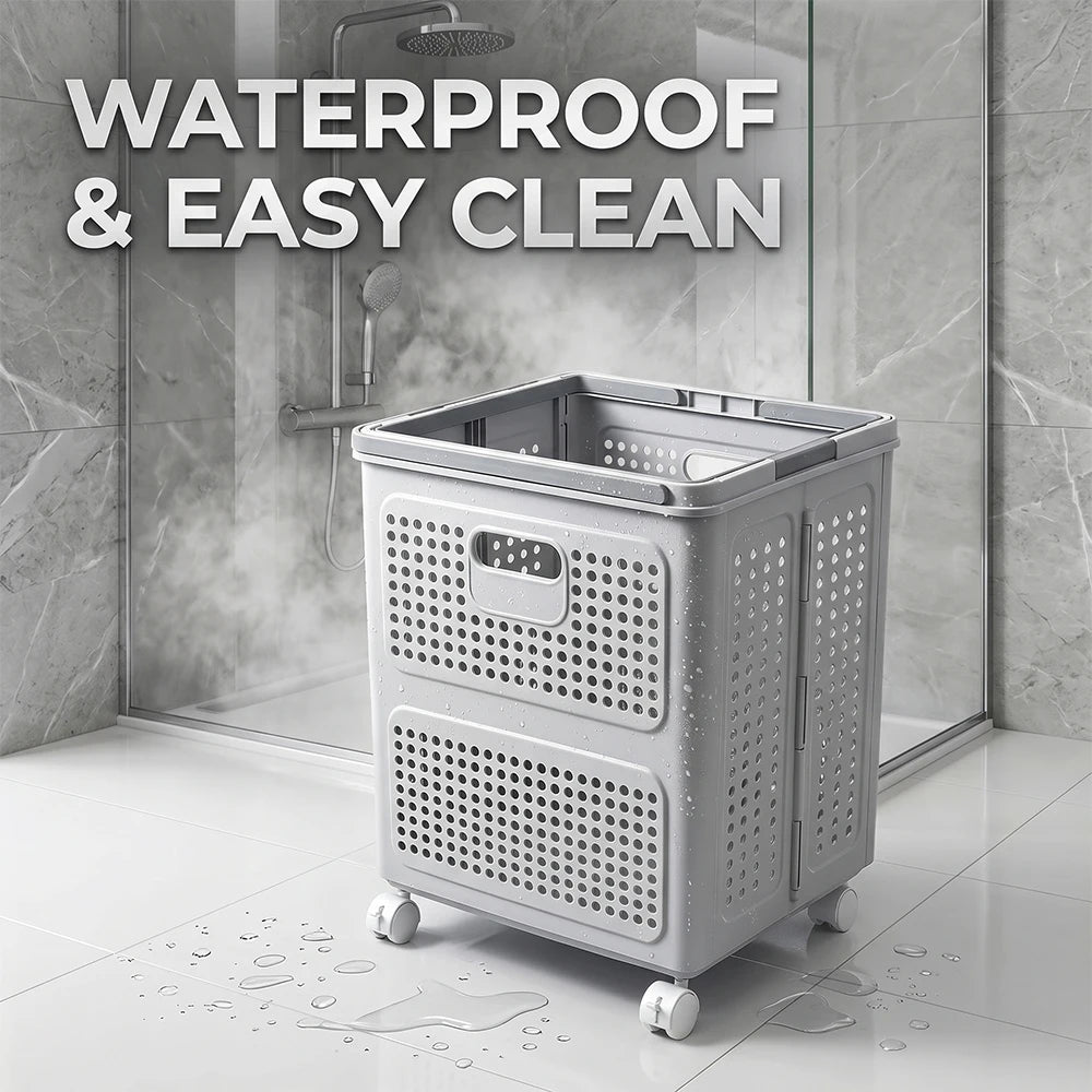 65L Collapsible Laundry Hamper. Large-Capacity Foldable Laundry Basket