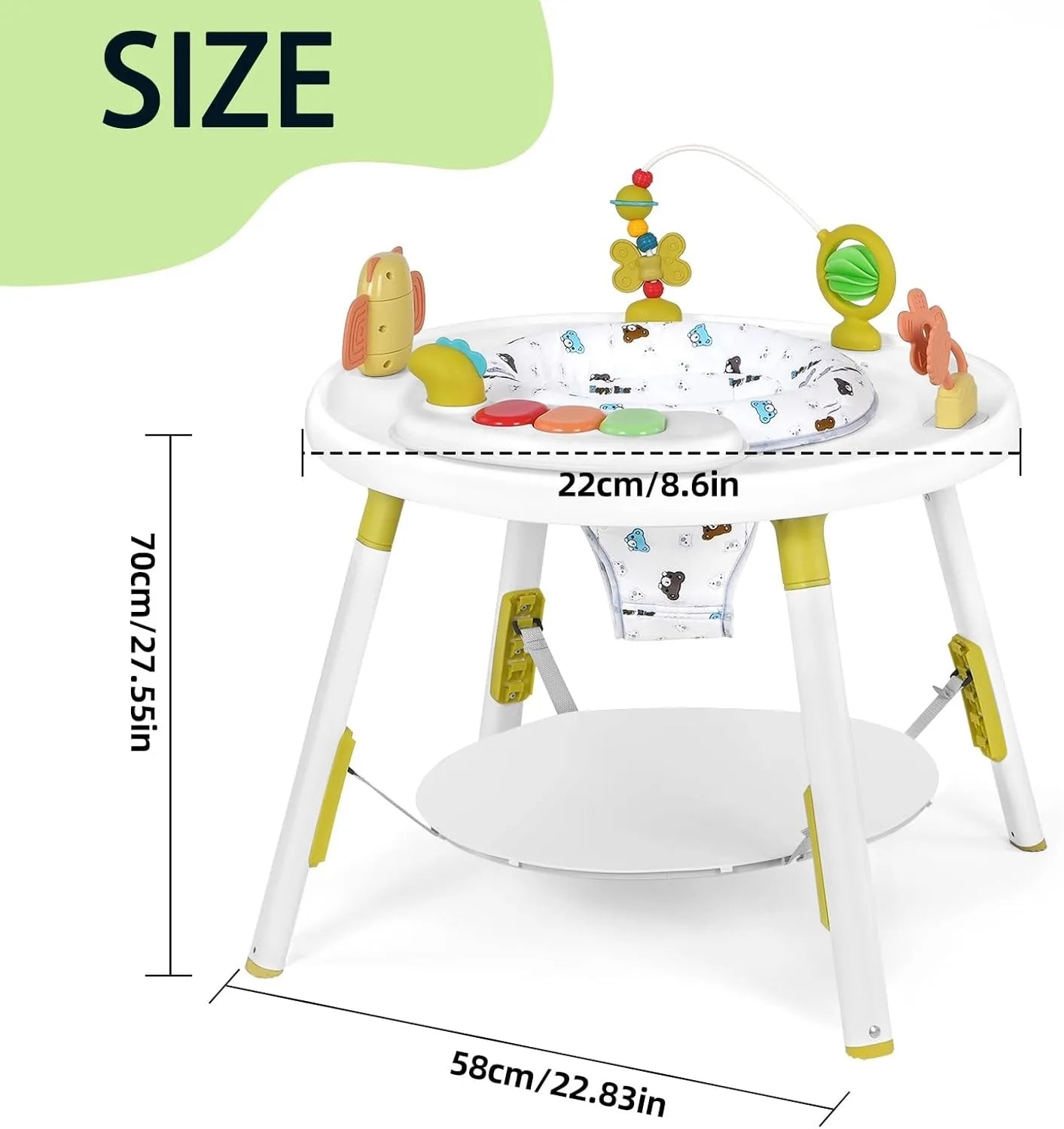 Interactive 3-in-1 Baby Activity Center, Jumper & Learning Table with 360° Rotating Seat