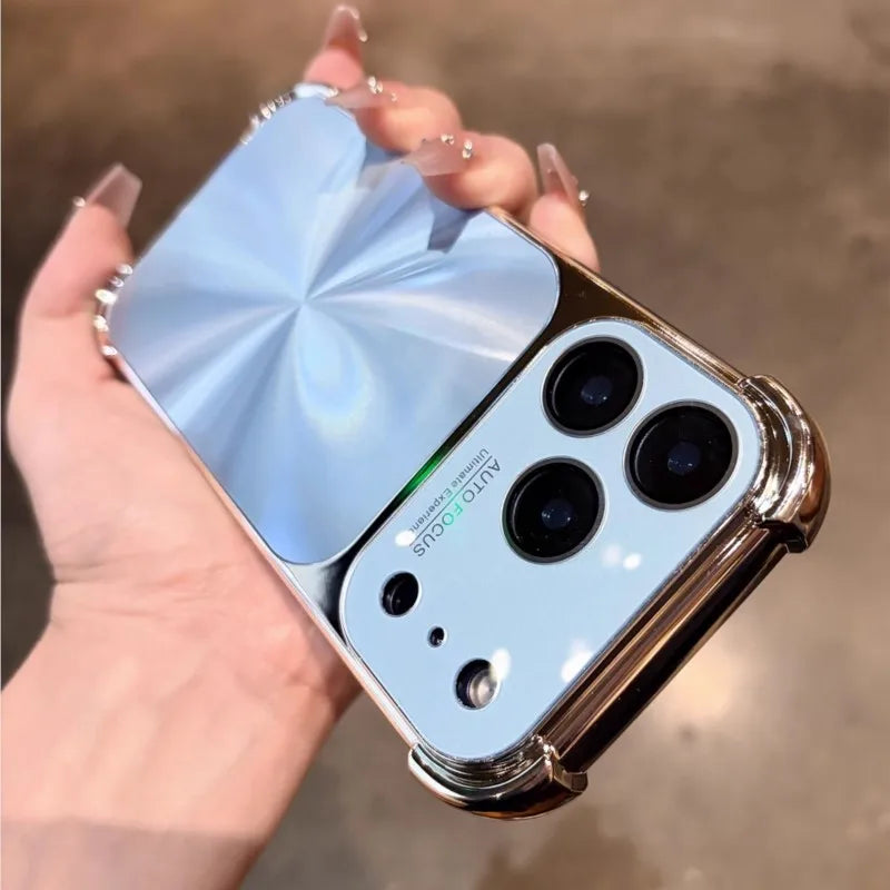 Luxury Plating CD Texture Laser Aesthetic Phone Case For iPhone Samsung