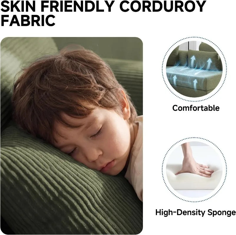 78.8-Inch Convertible Futon Sofa Bed with High Back