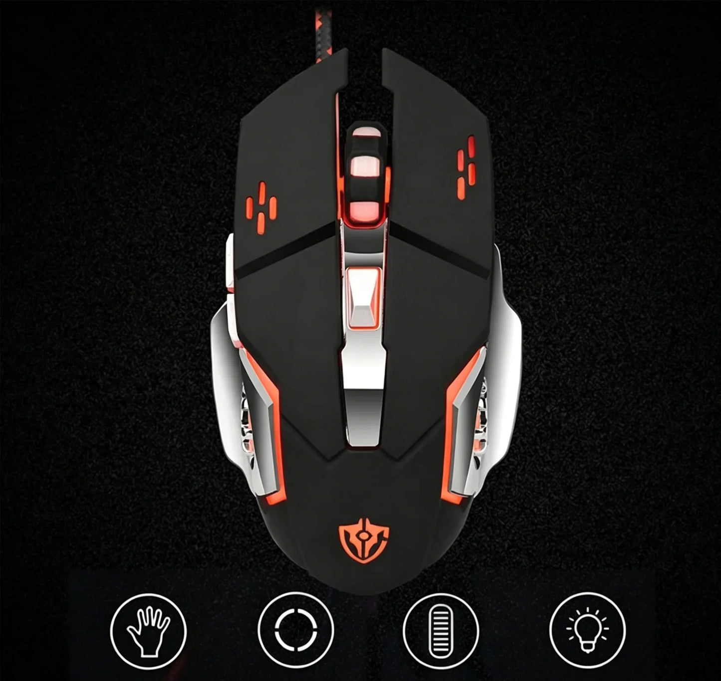 RGB Dual Mode Wireless Gaming Mouse. Rechargeable Ergonomic LED Mouse for PC & Laptop