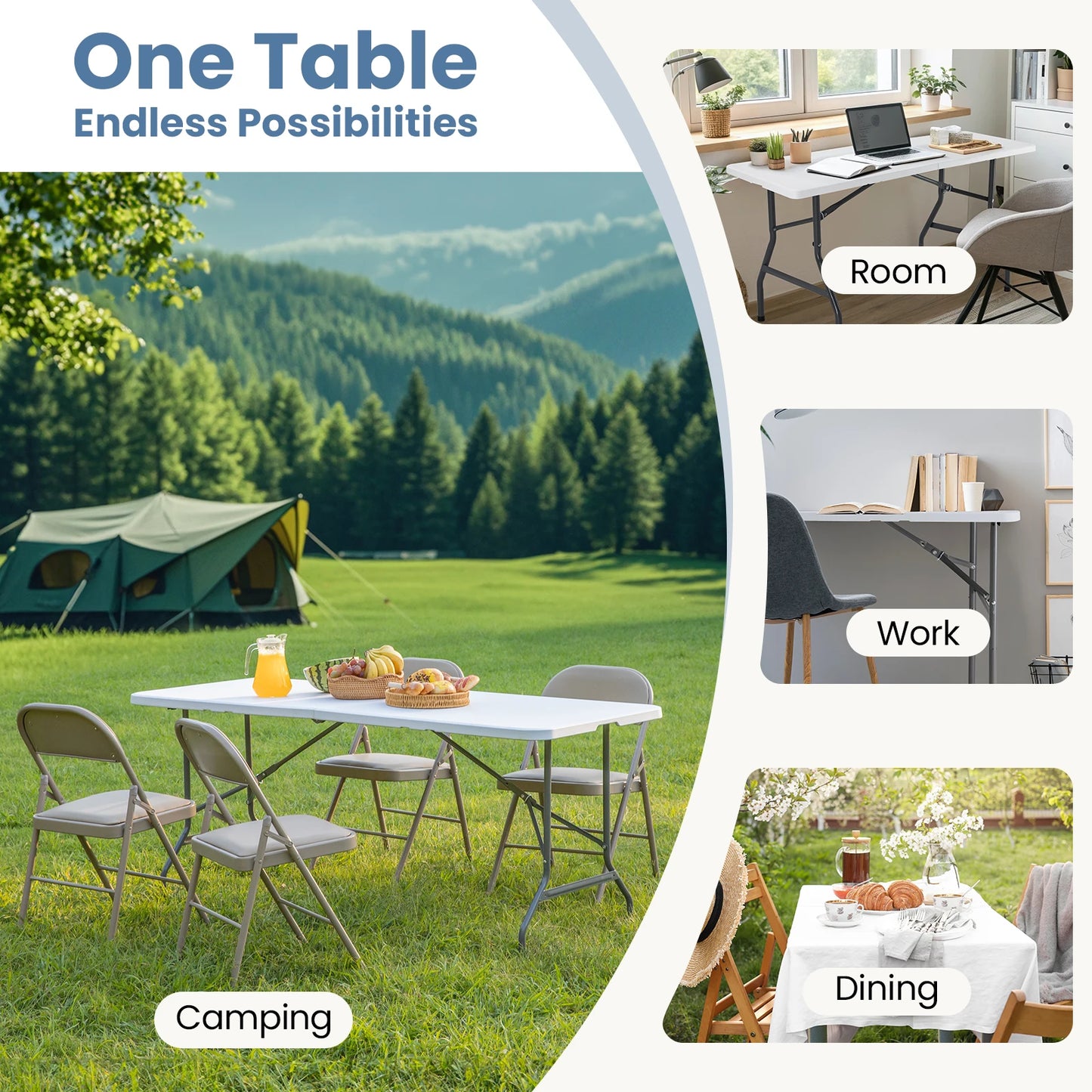 Portable Folding Camping Table – Lightweight Outdoor Picnic & Travel Table