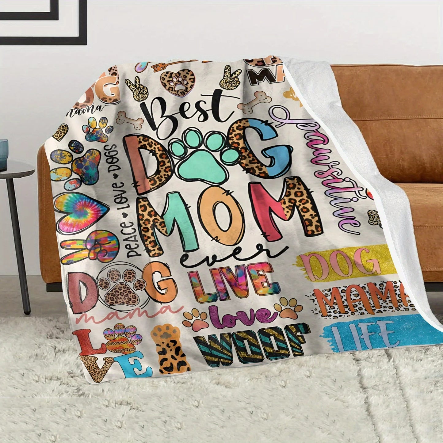 Best Dog Mom Ever Cozy Fleece Blanket