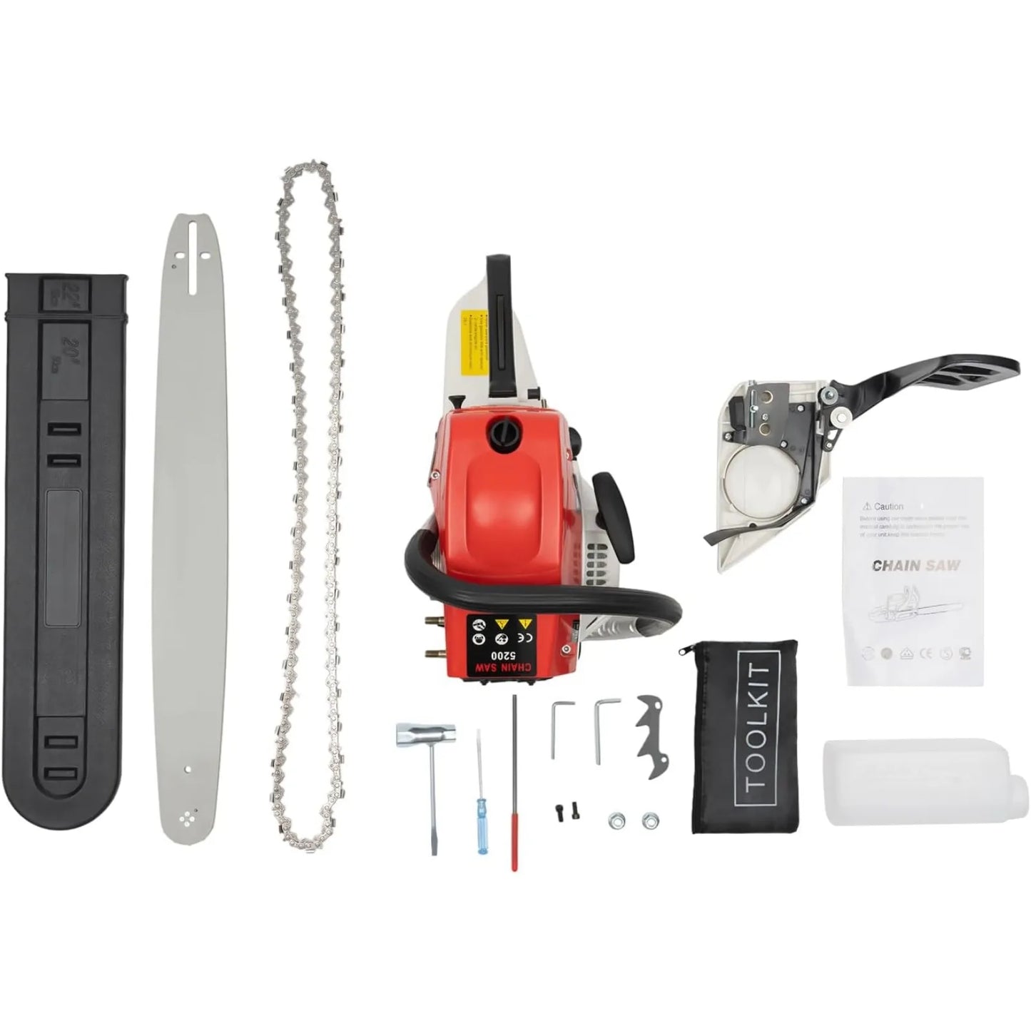 Chainsaw 22 Inch Gas Power,52CC 2-Stroke Gasoline Chainsaw,Portable Handed Petrol Woodcutting Gas Chain Saw for Cut Tree Wood