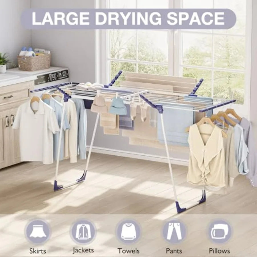 Multi-Tier Foldable Clothes Drying Rack for Indoor & Outdoor Laundry, Towels & Delicate Clothing