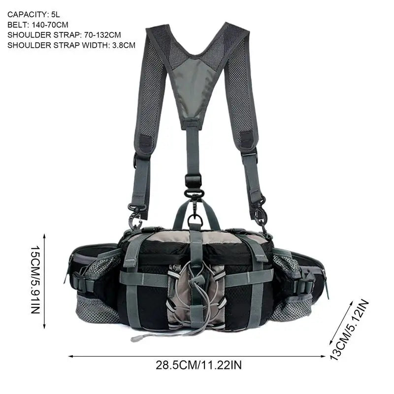 Hiking Hydration Waist Pack with Dual Water Bottle Holders