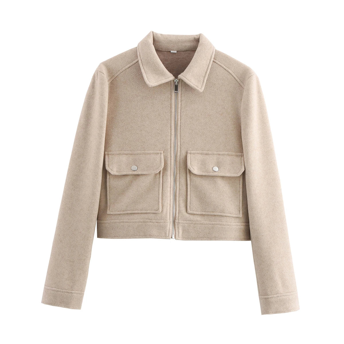 Women's Corduroy Zip-Up Jacket – Casual Long Sleeve Winter Coat with Stand Collar