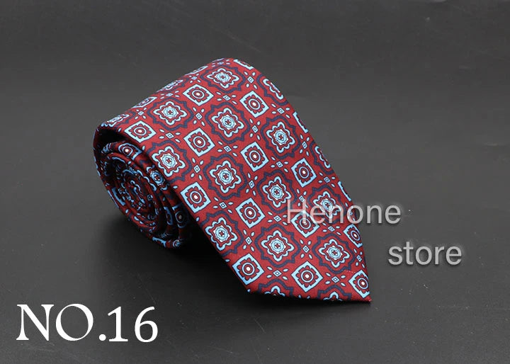Luxury Floral & Paisley Men’s Silk Necktie .Wedding & Business Tie