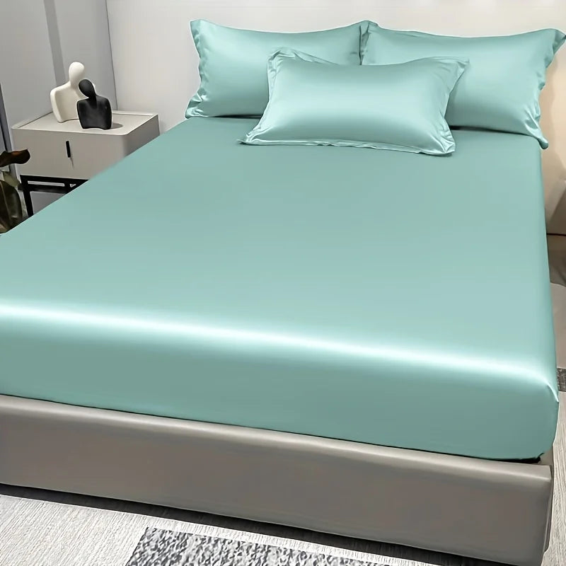 Luxury Satin Fitted Sheet .Silky Soft Deep Pocket Bedding
