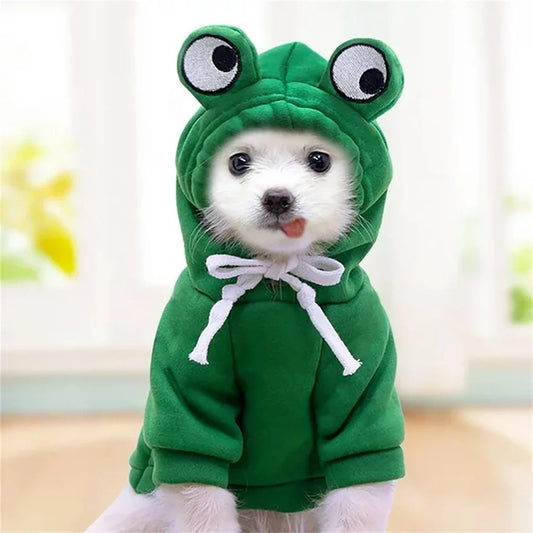 Cute Frog Shape Dog Cat Hoodie | Pet Halloween Cosplay Costume Hooded Sweatshirt for Puppies & Cats