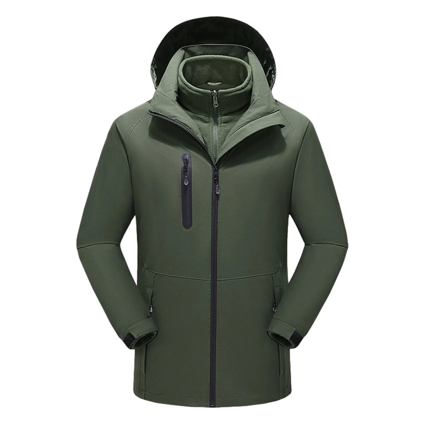 Men’s Heated Winter Jacket USB Thermal Hooded Outdoor Coat