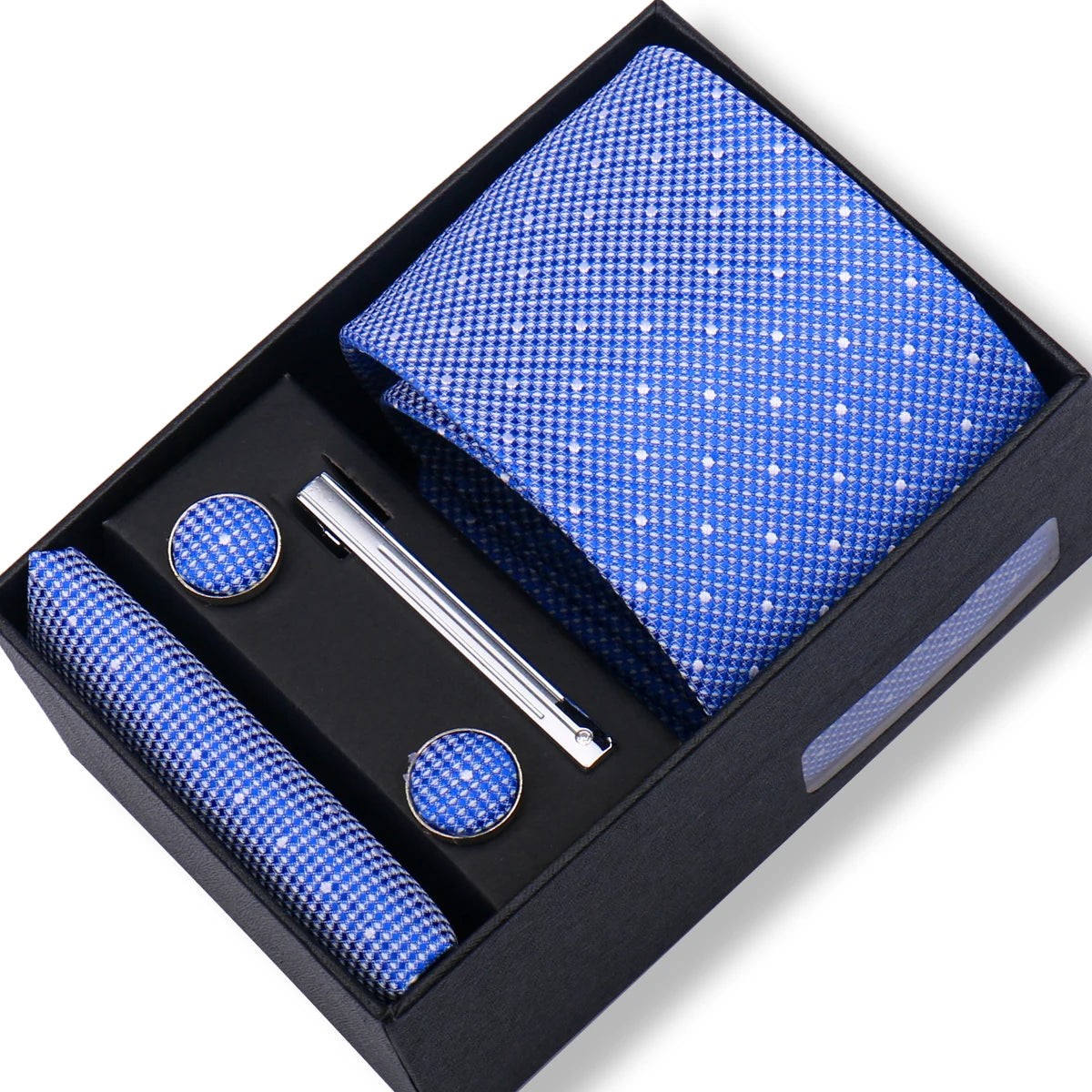 Tie Men With Box Top Quality Business Ties Hanky Cufflink Set Clips Green Necktie Corbatas For Men Wedding In Gift Box Gravatas
