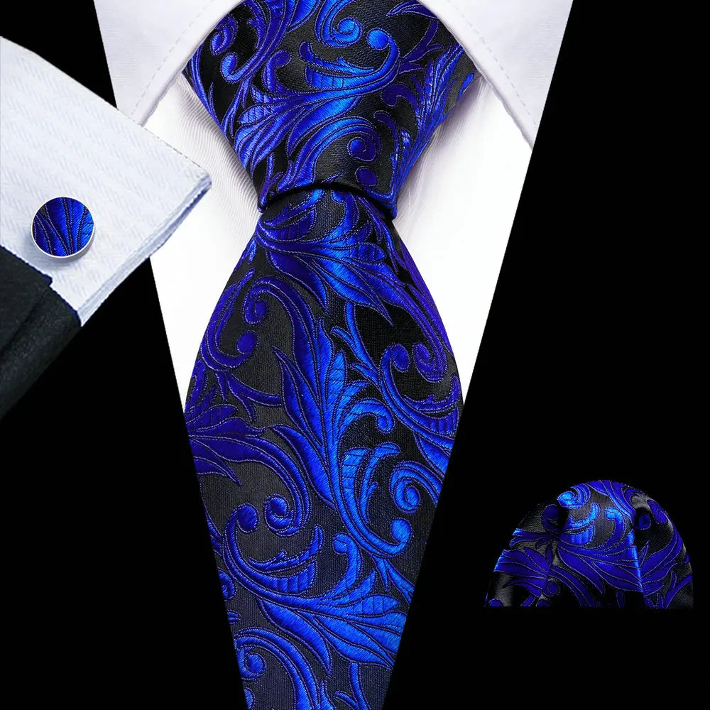 Men’s Luxury Brown Floral Silk Necktie .Elegant Wedding, Business & Formal Dress Tie