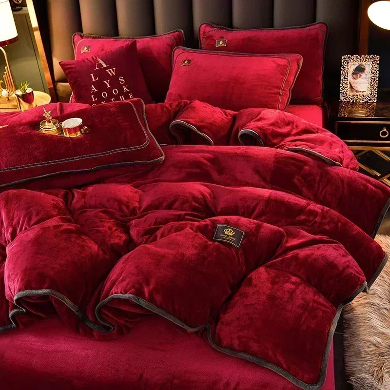 Luxury Milk Velvet Warm Duvet Cover Set