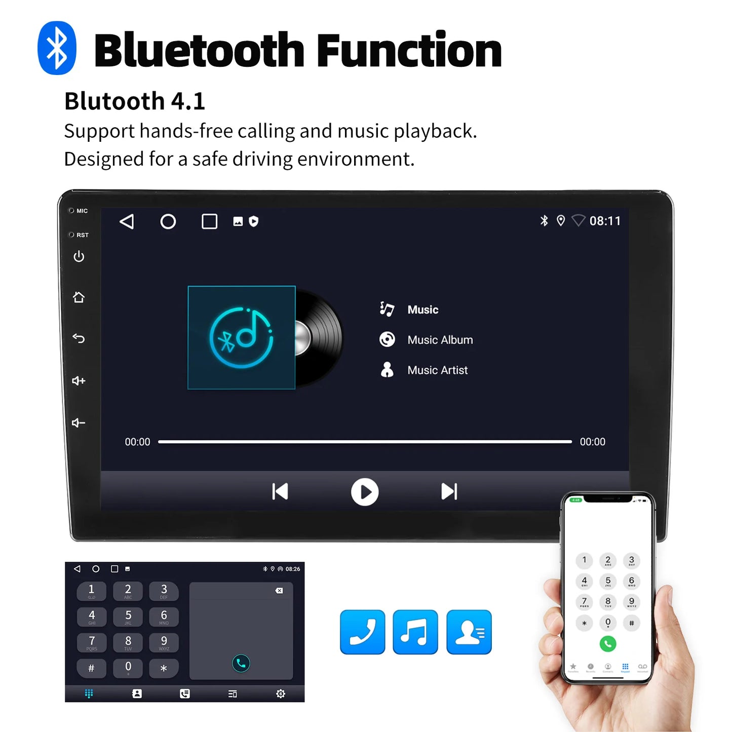 ESSGOO Android 14 Car Stereo  2 DIN Touchscreen with Wireless CarPlay, Android Auto, GPS Navigation & Bluetooth