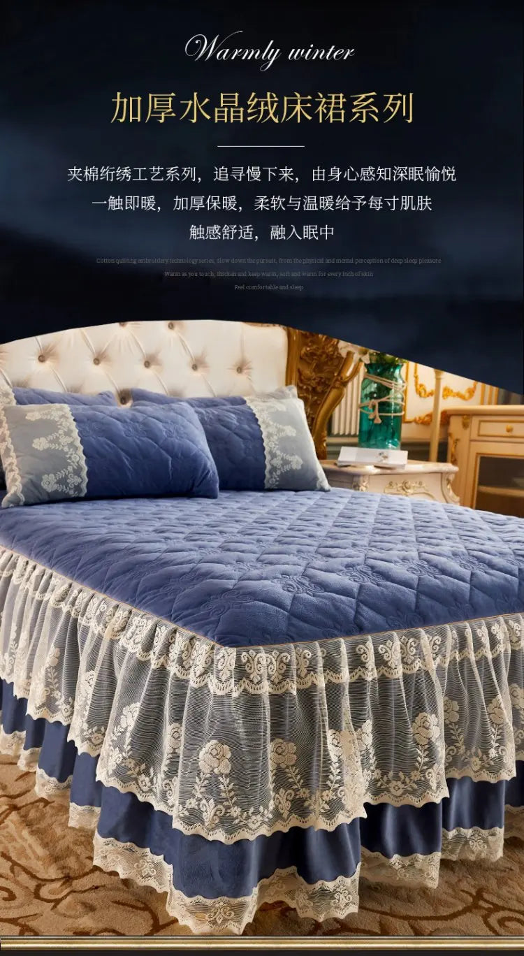 Elegant 3-Piece Lace Fitted Bedspread Set