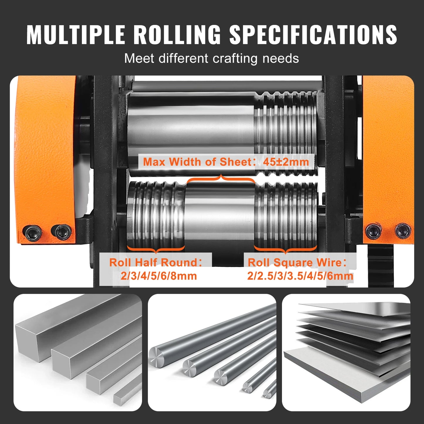 3-in-1 Jewelry Rolling Mill Machine 45/57/75/76mm for Metal Forming