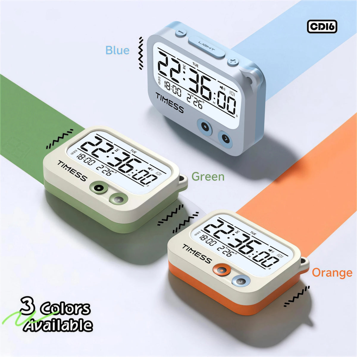 Portable Digital Vibrating Alarm Clock – Compact Travel & Bedside Timer