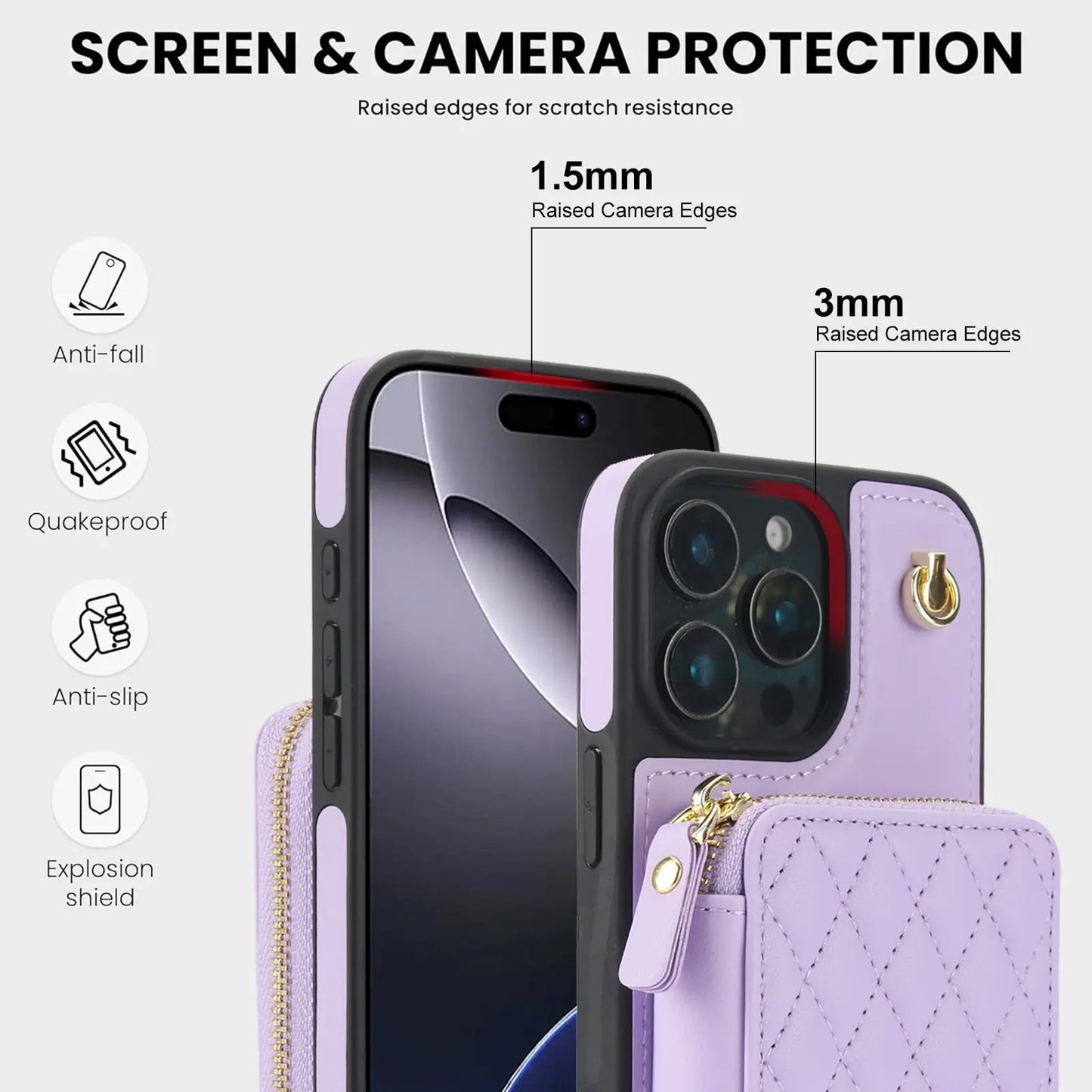 Crossbody Wallet Phone Case for iPhone