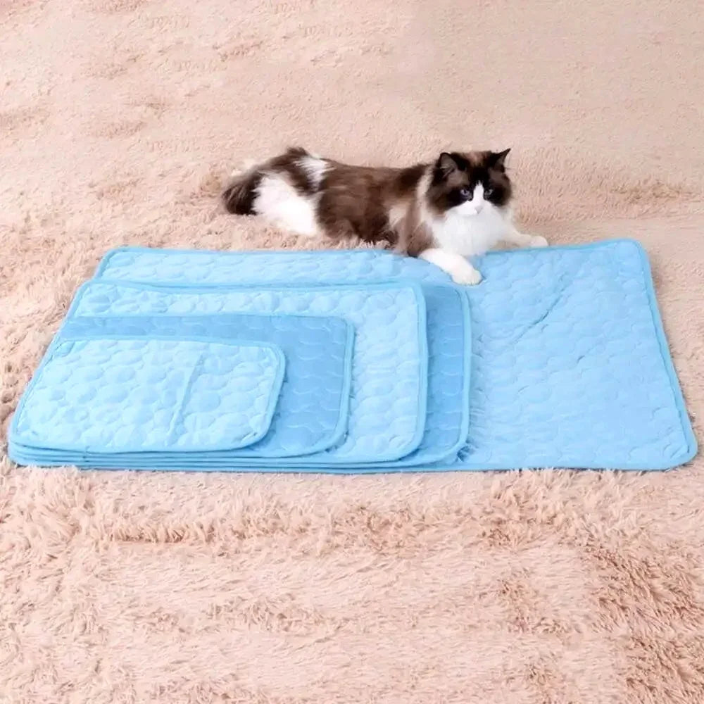 Ice Silk Cooling Dog & Cat Mat | Breathable Summer Cooling Pad for Pets