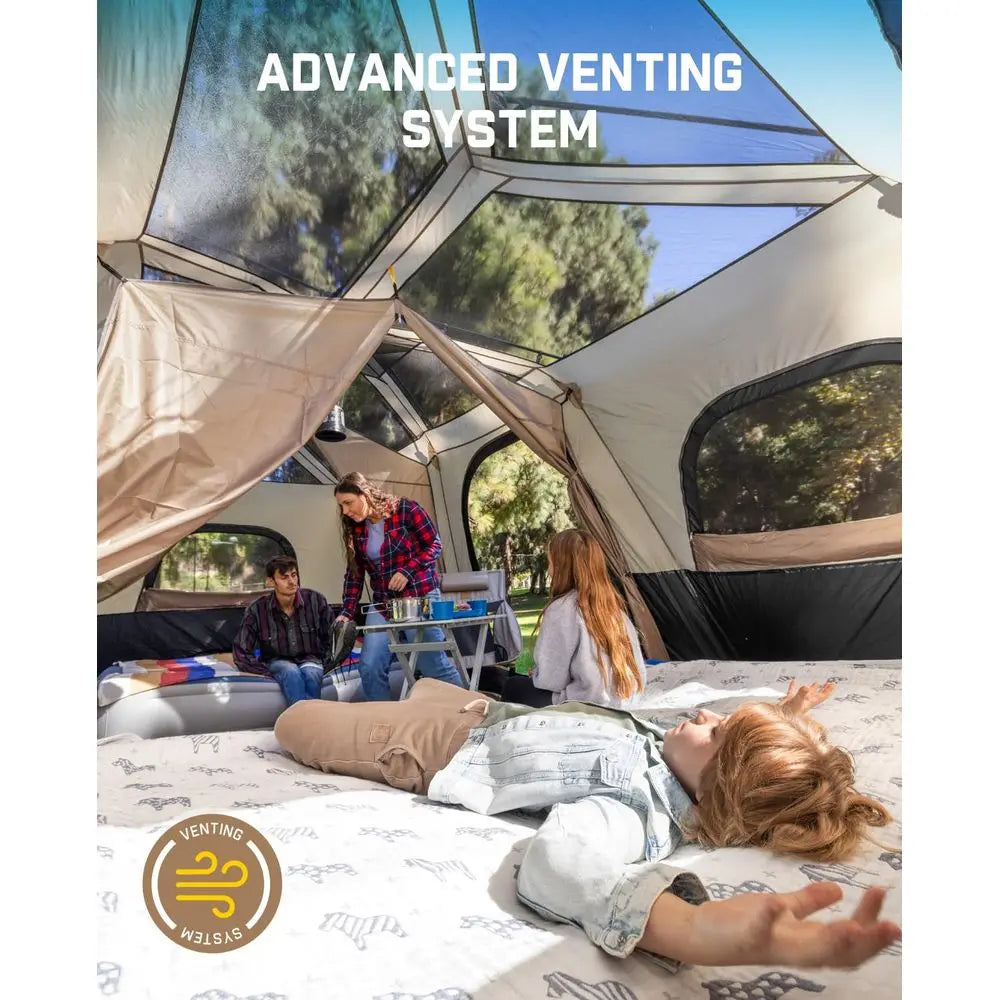 Instant Cabin Camping Tent – 6 to 12 Person Family Tent with 60-Second Setup & Rainfly