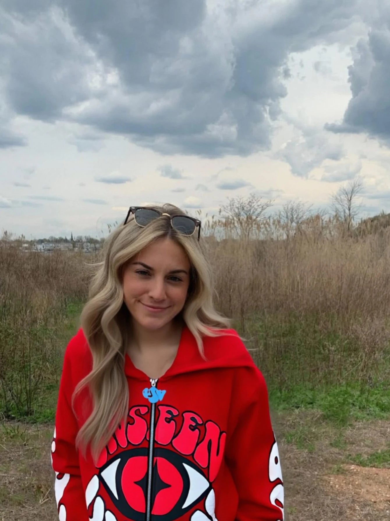 Y2K Eye Pattern Zip Up Hoodie