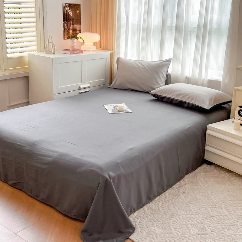 4-Piece Soft Brushed Duvet Cover Set . Solid Color Bedding