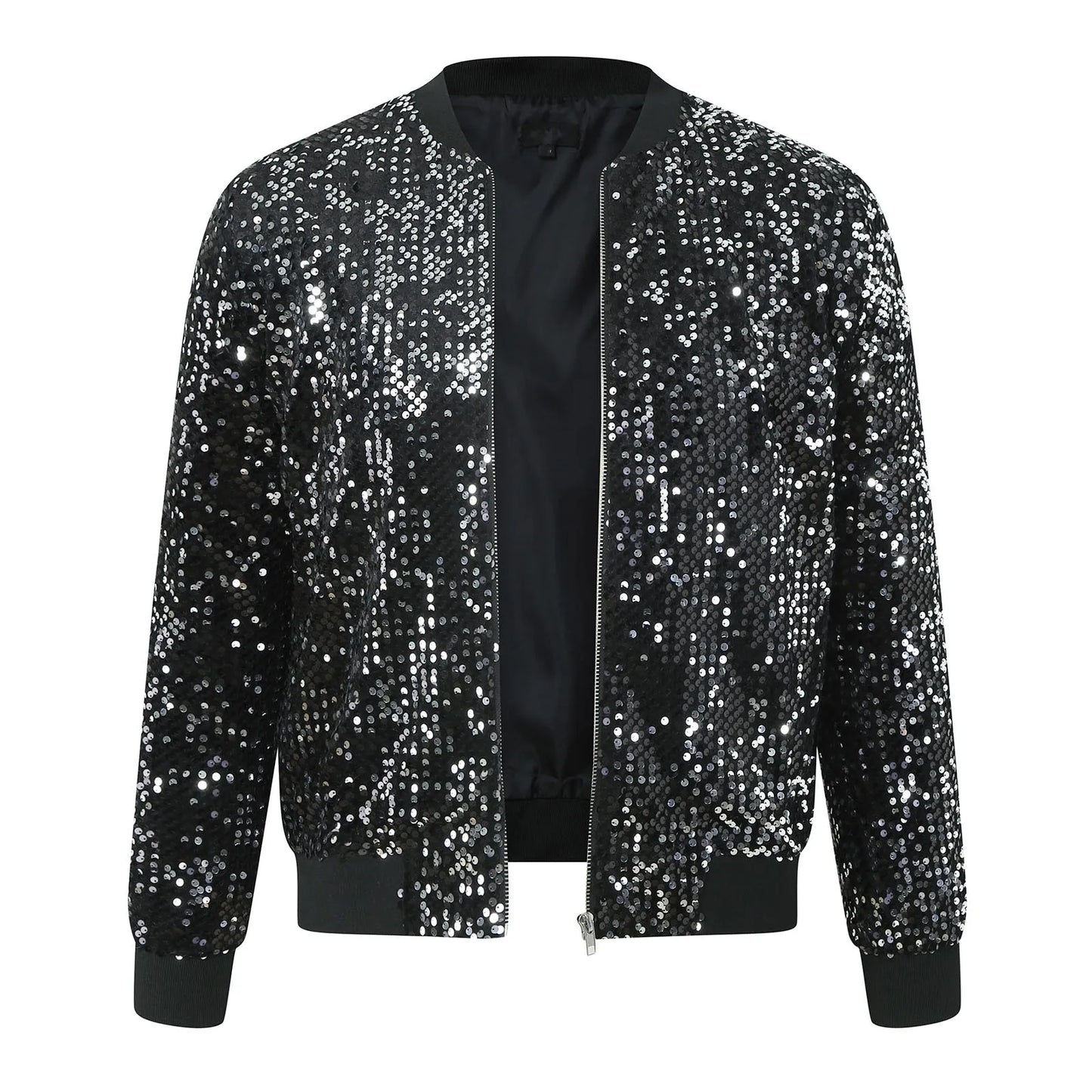 Men’s Luxury Sequin Bomber Jacket.  Stylish Party & Night Out Coat