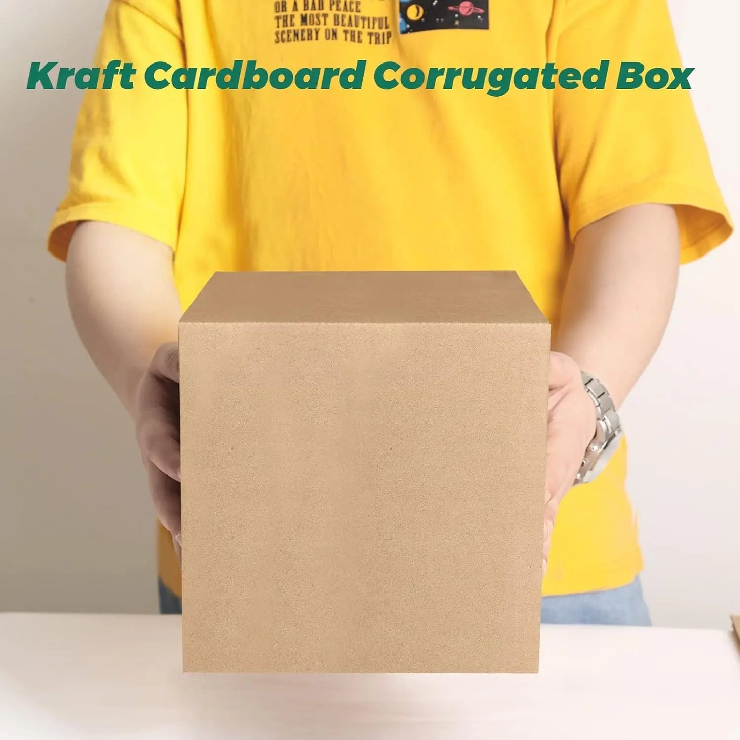 100-Pack Corrugated Paper Gift Boxes 6x6x6 in (15.2 x 15.2 x 15.2 cm). Brown Shipping & Mailing Boxes for Gifts, Packaging, Moving & Small Business
