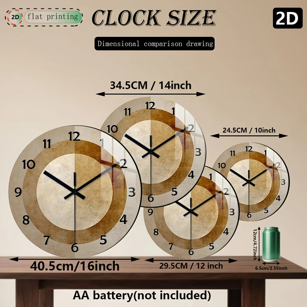 Modern Wood-Look Wall Clock – Minimalist Round Home Décor