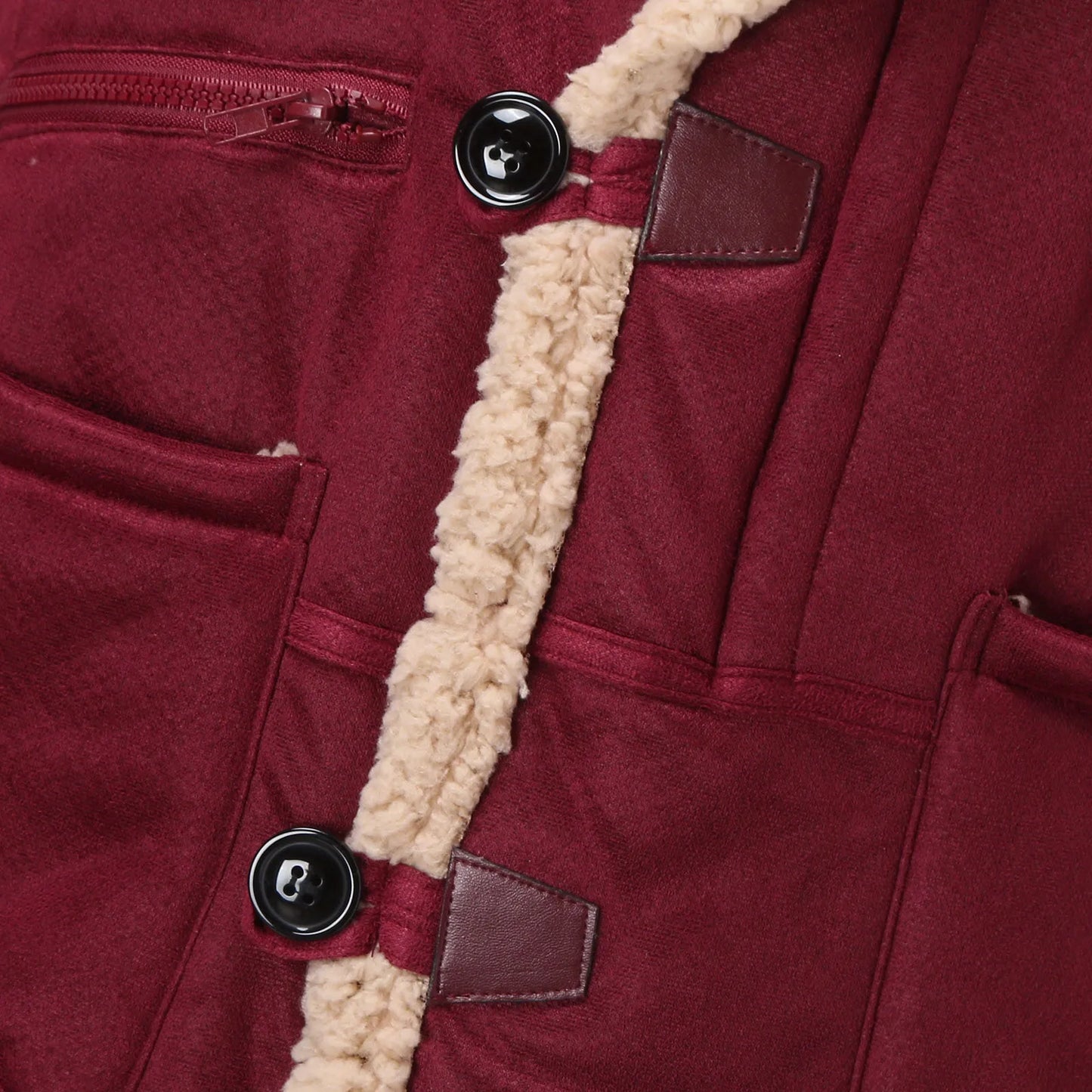 Men’s Hooded Winter Fleece Parka Jacket Thick Sherpa Lined Button Coat