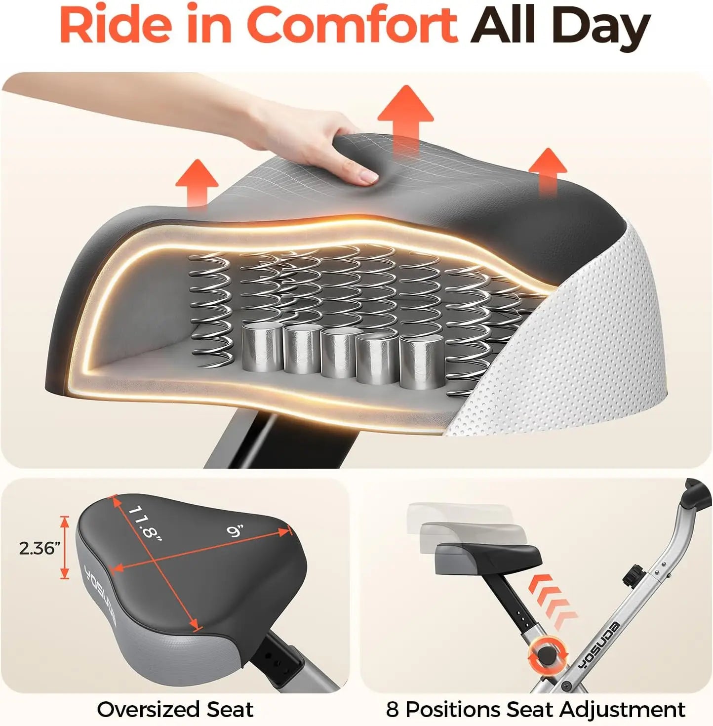 Foldable Exercise Bike for Home Cardio Workouts with Adjustable Resistance