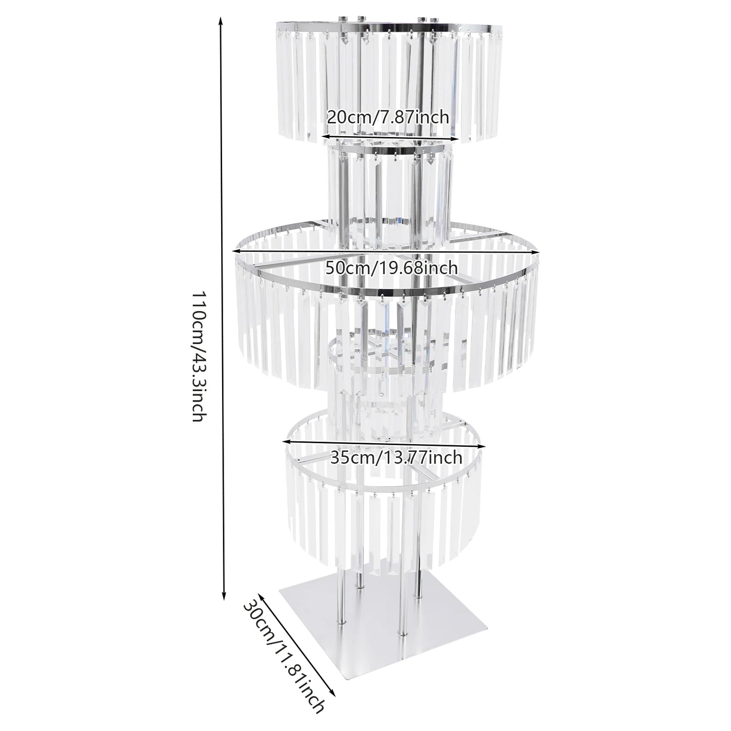 5 Tiers Acrylic Flower Stand Wedding Centerpiece Display Flower Holder Free Standing Decor for Parties, Banquets & Events