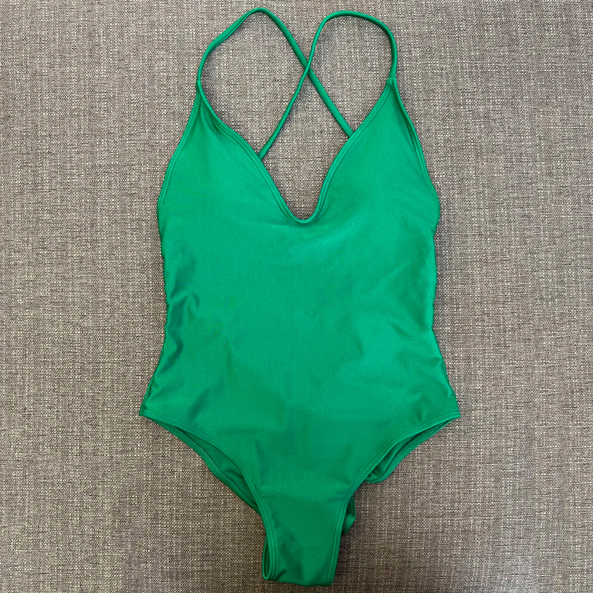 Women’s Padded One-Piece Monokini Swimsuit | Crisscross Back Push-Up Bathing Suit