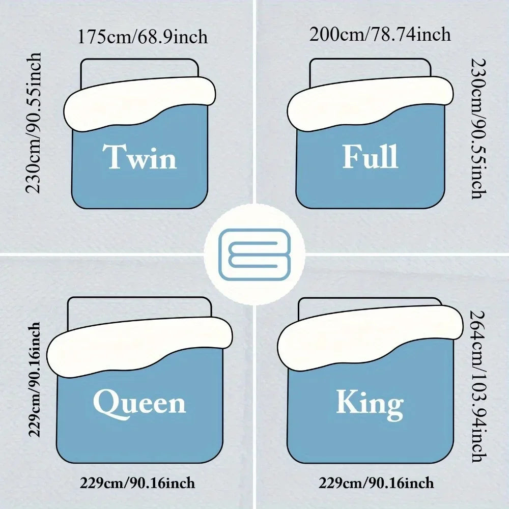 3pcs All-Season Thickened Lamb Wool & Sherpa Quilt Set - Home/Dorm Multi-Person Winter Bedding with 2 Pillowcases