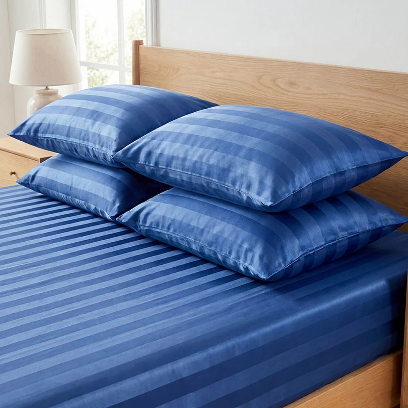 Luxury Satin Jacquard Fitted Sheet & Pillowcase Set