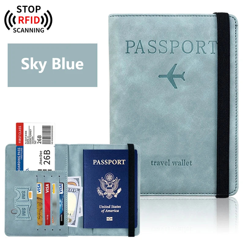 RFID Blocking Passport Holder Travel Wallet | Passport Cover with Card Slots | Travel Document Organizer | Slim Passport Case