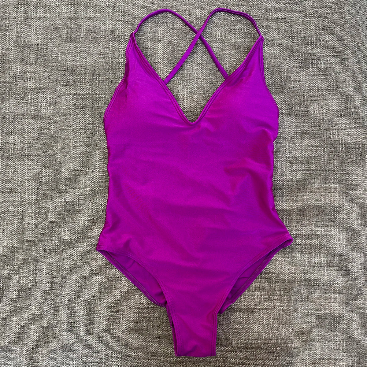 Women’s Padded One-Piece Monokini Swimsuit | Crisscross Back Push-Up Bathing Suit
