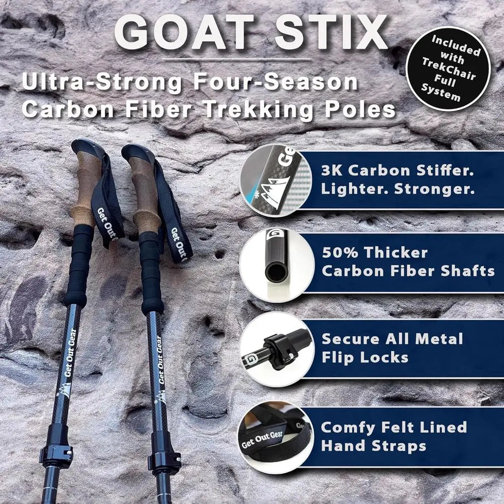 Carbon Fiber Telescoping Trekking Poles – Lightweight Collapsible Hiking Poles for Hiking, Trekking & Outdoor Adventures