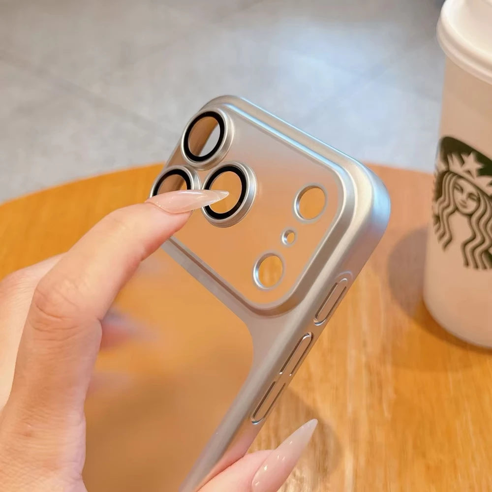 Luxury Clear Matte Phone Case with Camera Protection