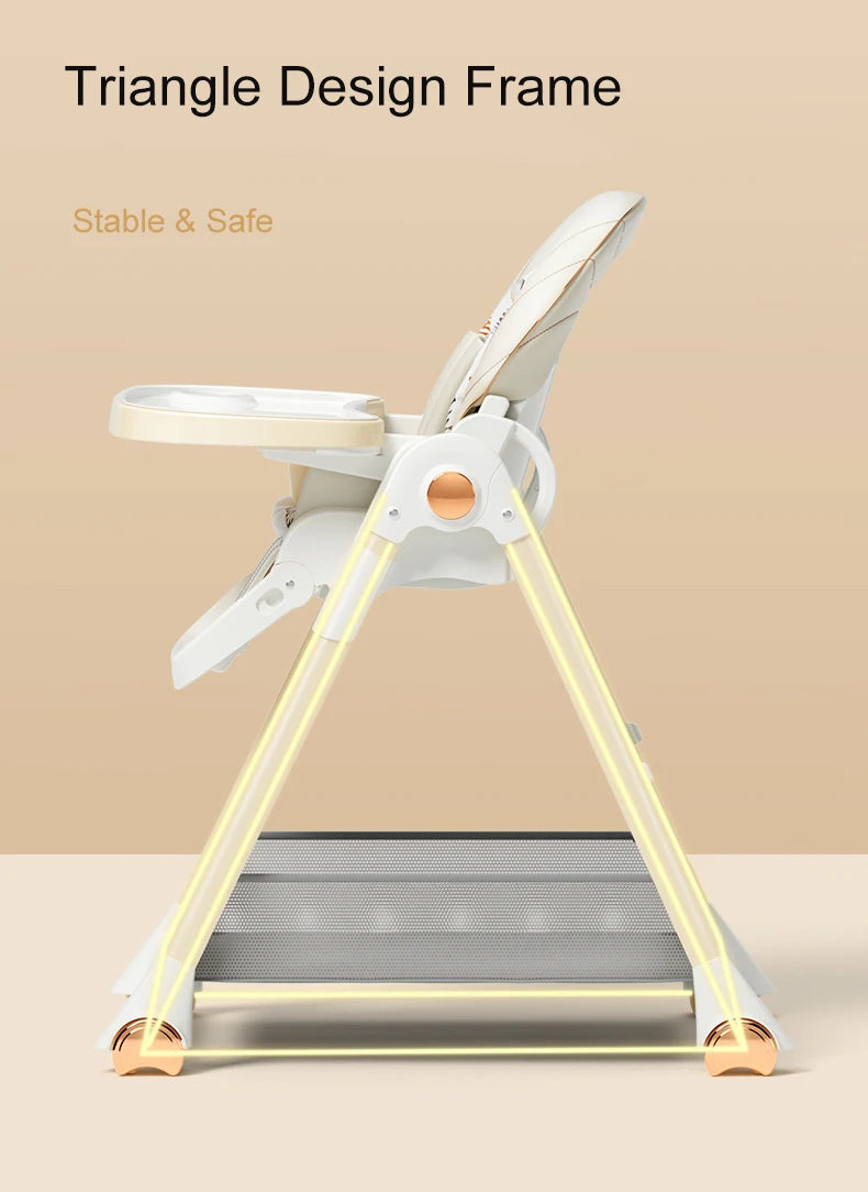 7-in-1 Convertible Baby High Chair with Adjustable Tray & Foldable Design