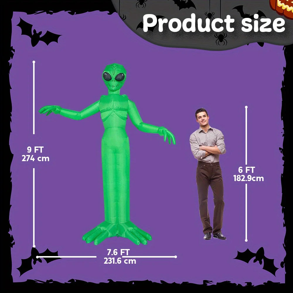 9 FT Inflatable Halloween Outdoor Decoration with LED Lights.  Blow Up Yard Décor for Lawn, Garden & Parties  Description