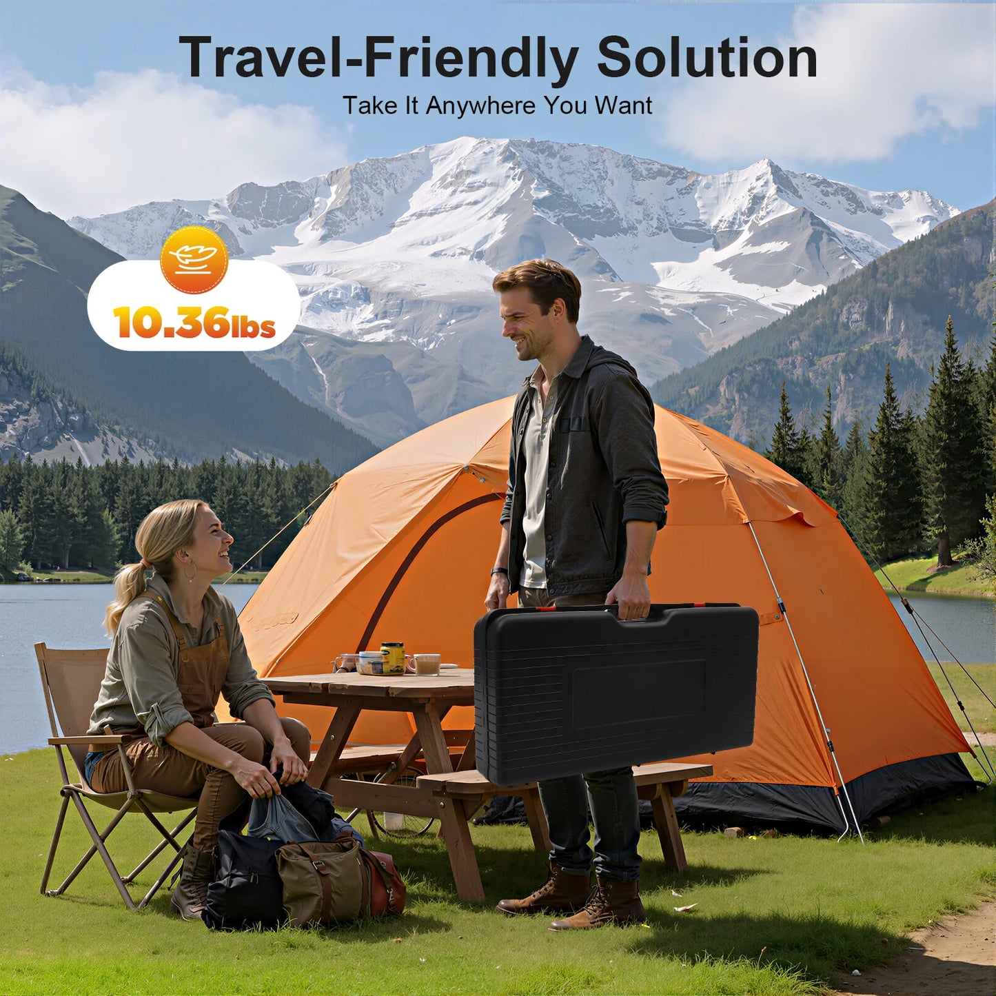 Portable 2-Burner Camping Stove & Grill Combo . 2500W Outdoor Cooking System  Description: