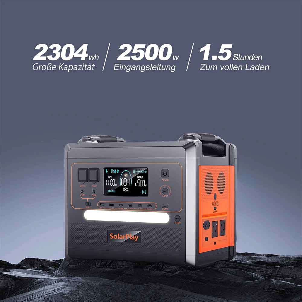 SOLARPLAY Portable Power Station 2160Wh  High-Capacity Backup Battery Generator for Home, RV, Camping & Emergency Power