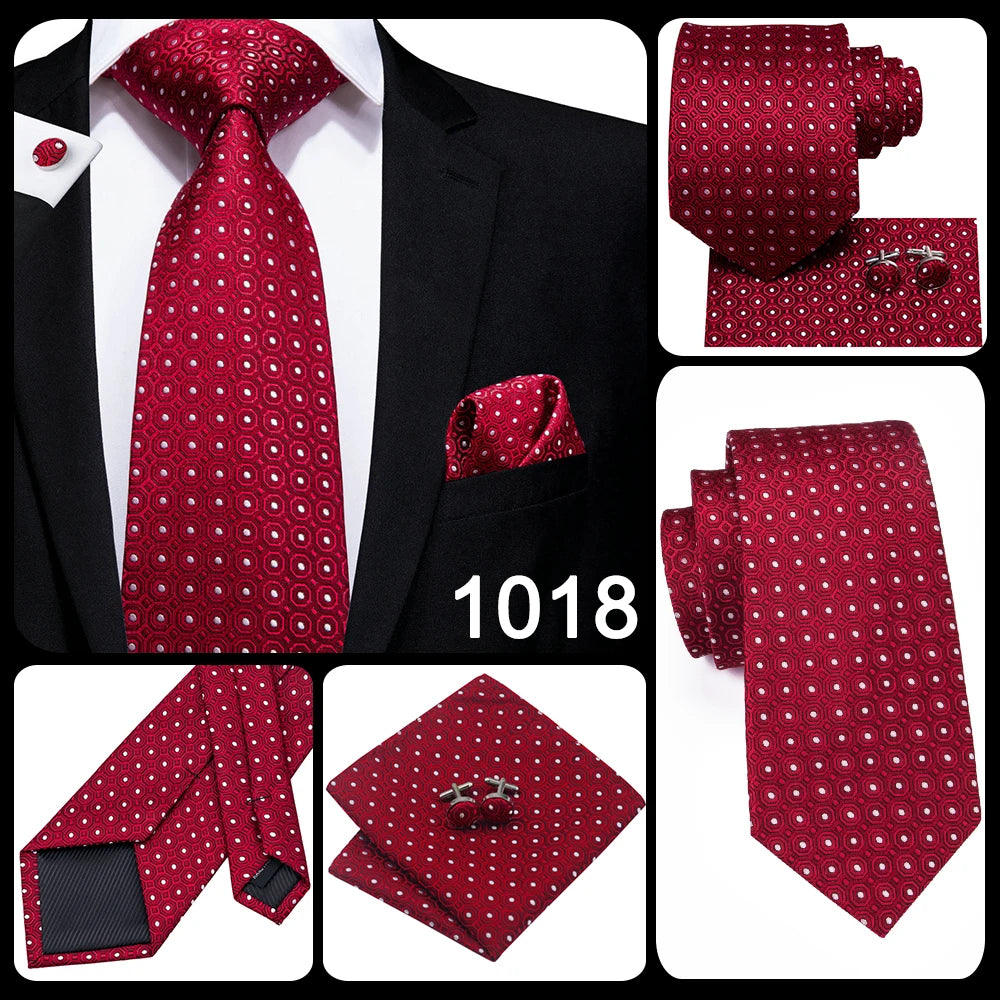 Luxury Paisley Silk Men’s Necktie .Formal Business Wedding Tie Set