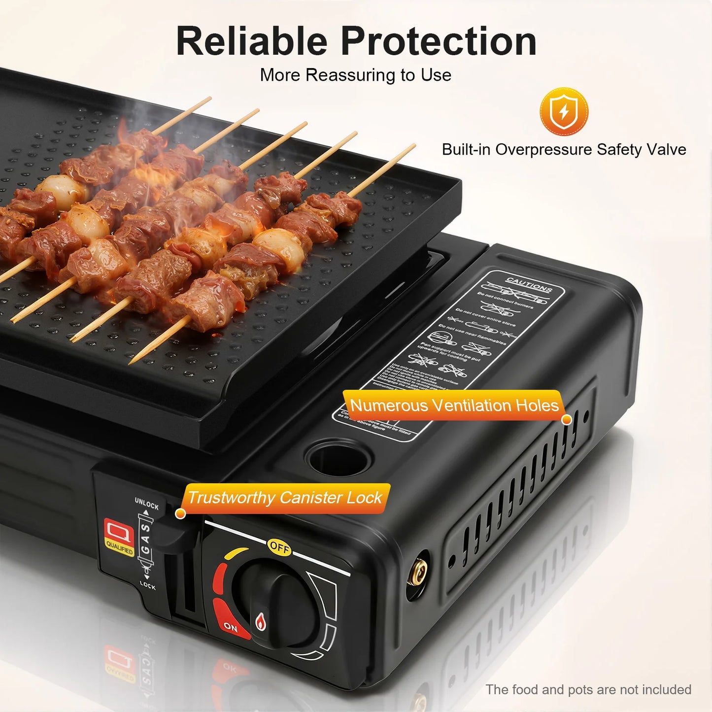 Portable 2-Burner Camping Stove & Grill Combo . 2500W Outdoor Cooking System  Description: