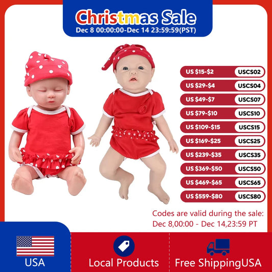 IVITA Authentic 100% Silicone Painted Reborn Baby Dolls Shipped from USA Warehouse Realistic Baby Dolls for Kids Christmas Toys